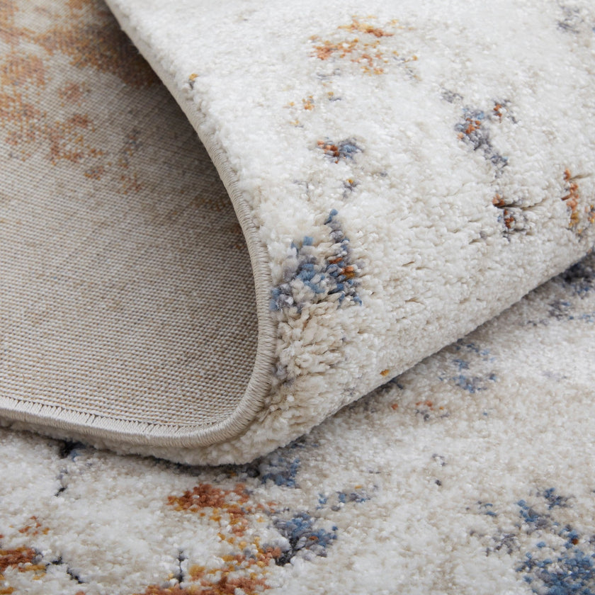 Feizy Gilmore 39MMF Modern Abstract in Ivory/Blue/Orange