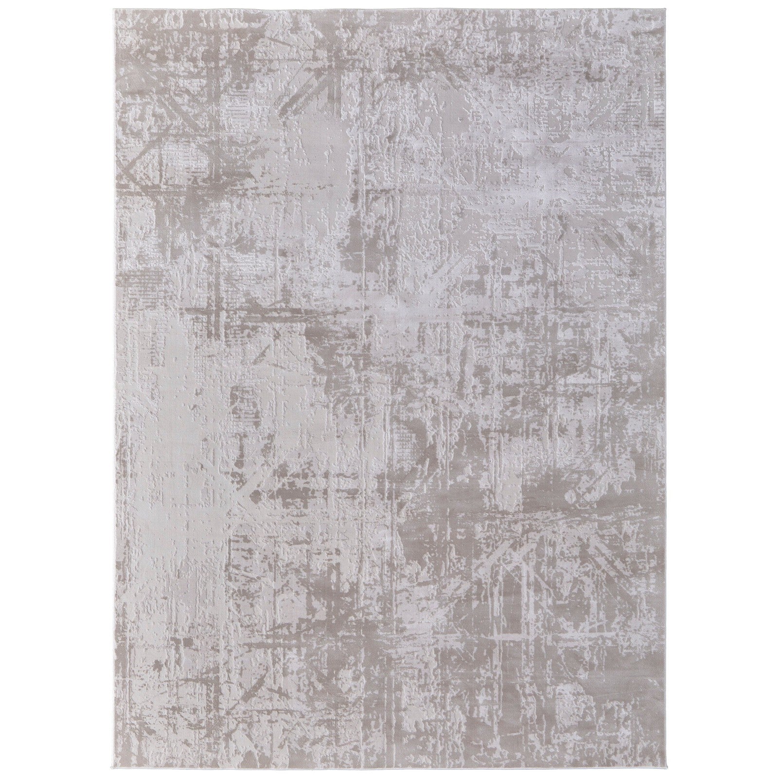 Feizy Prasad 39NAF Modern Abstract in Ivory/Taupe/Silver