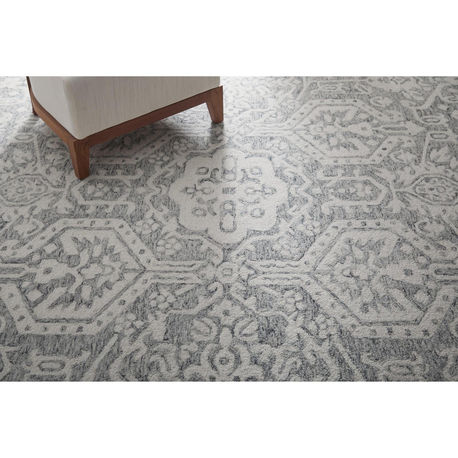 Feizy Belfort 8A27F Traditional Geometric Rug in Gray/White