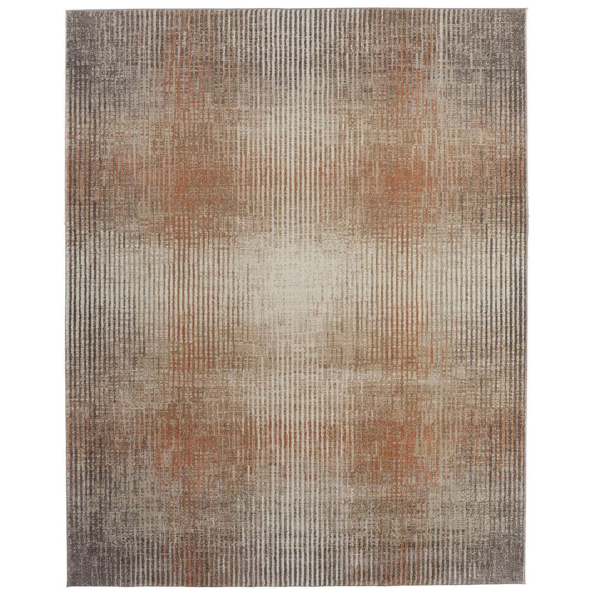 Feizy Eden 39QPF Modern Abstract Rug in Ivory/Taupe/Pink