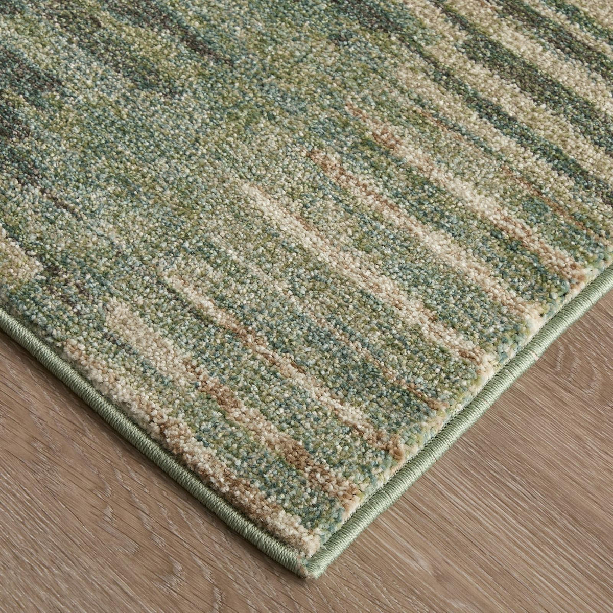 Feizy Eden 39QYF Modern Abstract Rug in Green/Ivory/Brown