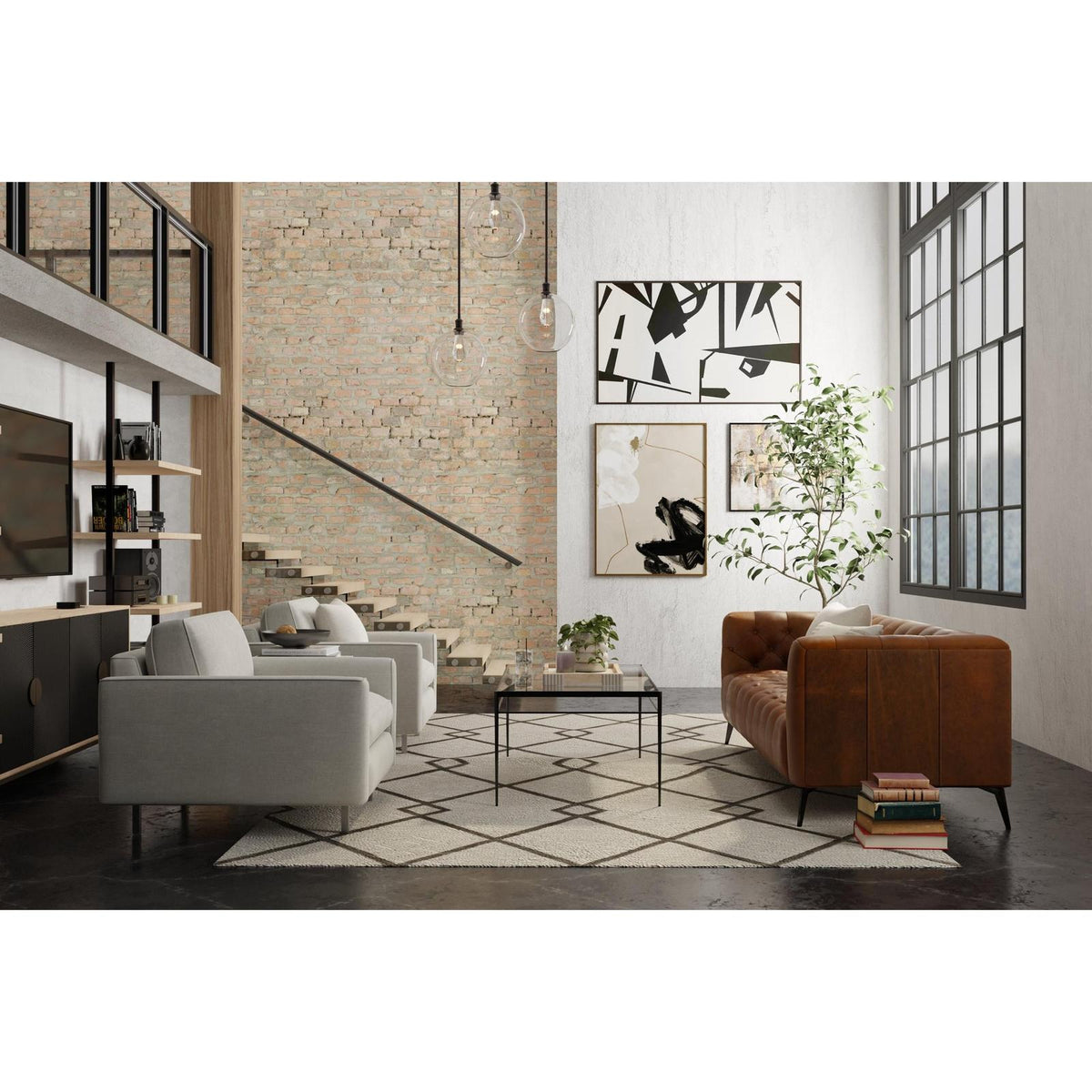 Feizy Kimball 8A36F Transitional Trellis & Lattice Rug in Ivory/Gray/Tan