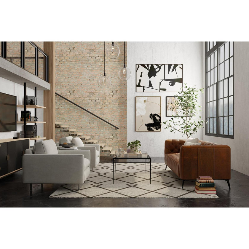 Feizy Kimball 8A36F Transitional Trellis & Lattice Rug in Ivory/Gray/Tan