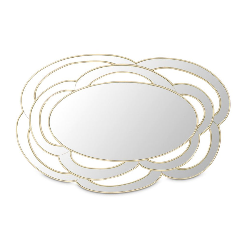 Michael Amini Camellia Field Wall Mirror - Antique Gold