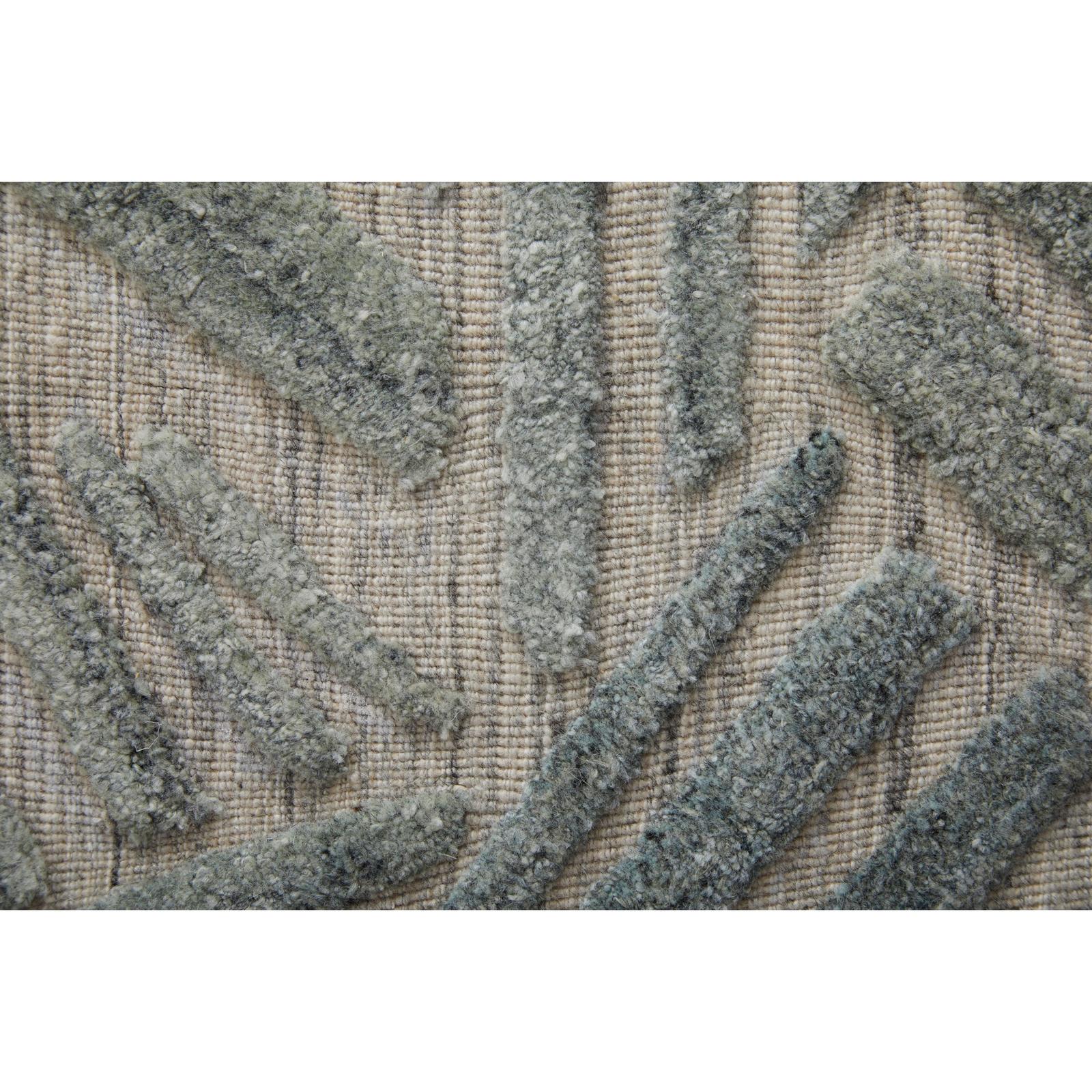 Feizy Elias 69FYF Modern Abstract Rug in Green/Ivory/Tan