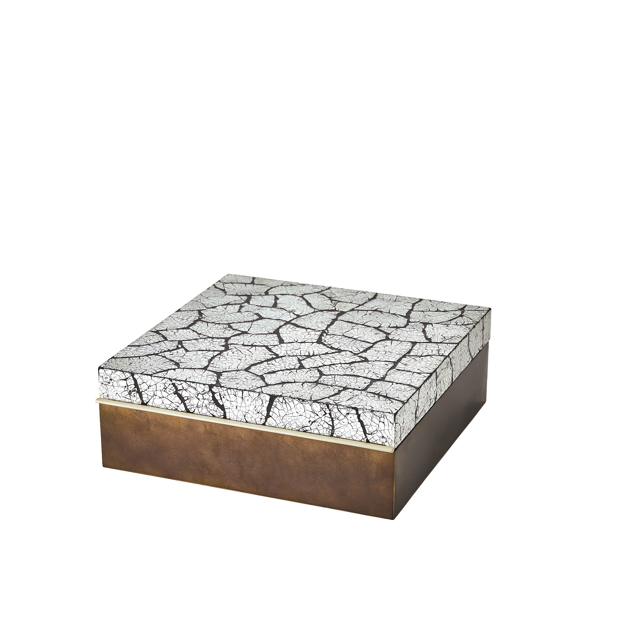 Global Views Eggshell Box Antique Gold Leaf