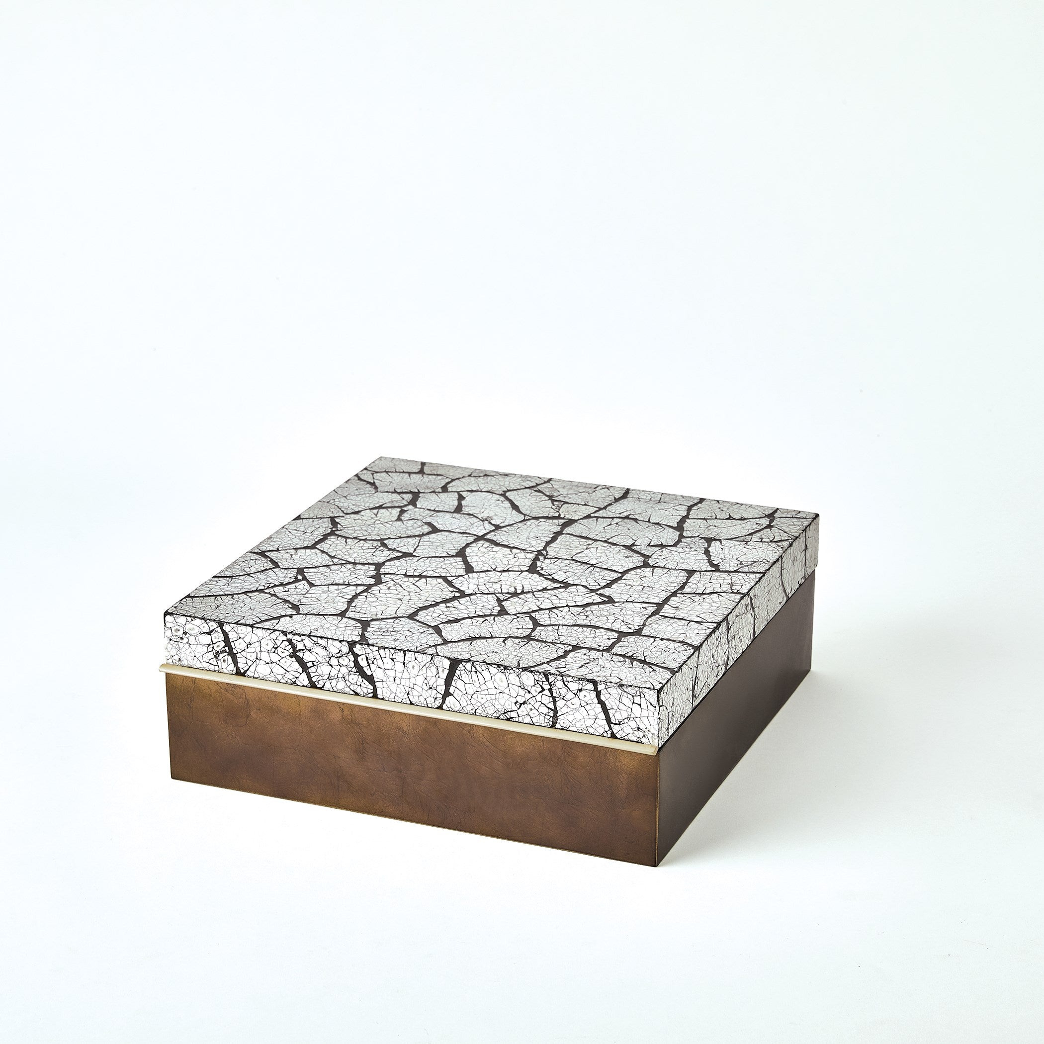 Global Views Eggshell Box Antique Gold Leaf