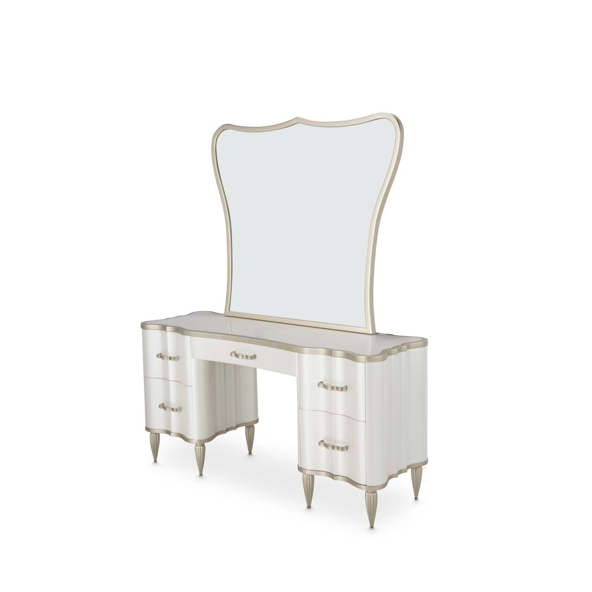 Michael Amini London Place Vanity with Mirror - Creamy Pearl