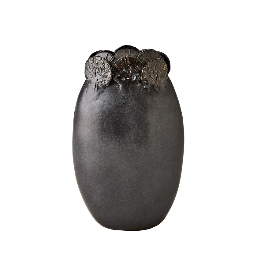 Global Views Sand Dollar Vase Black