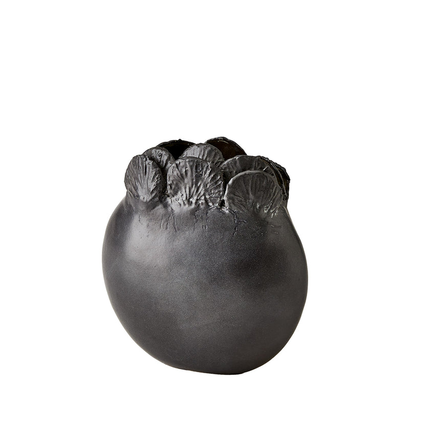 Global Views Sand Dollar Vase Black