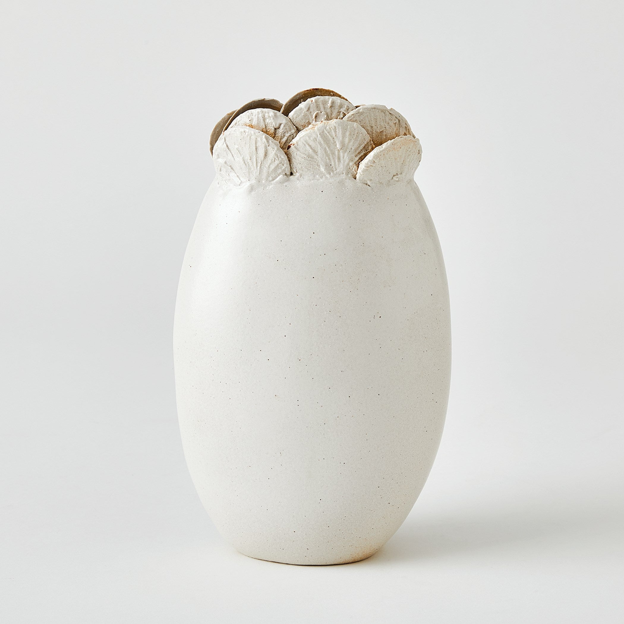 Global Views Sand Dollar Vase White