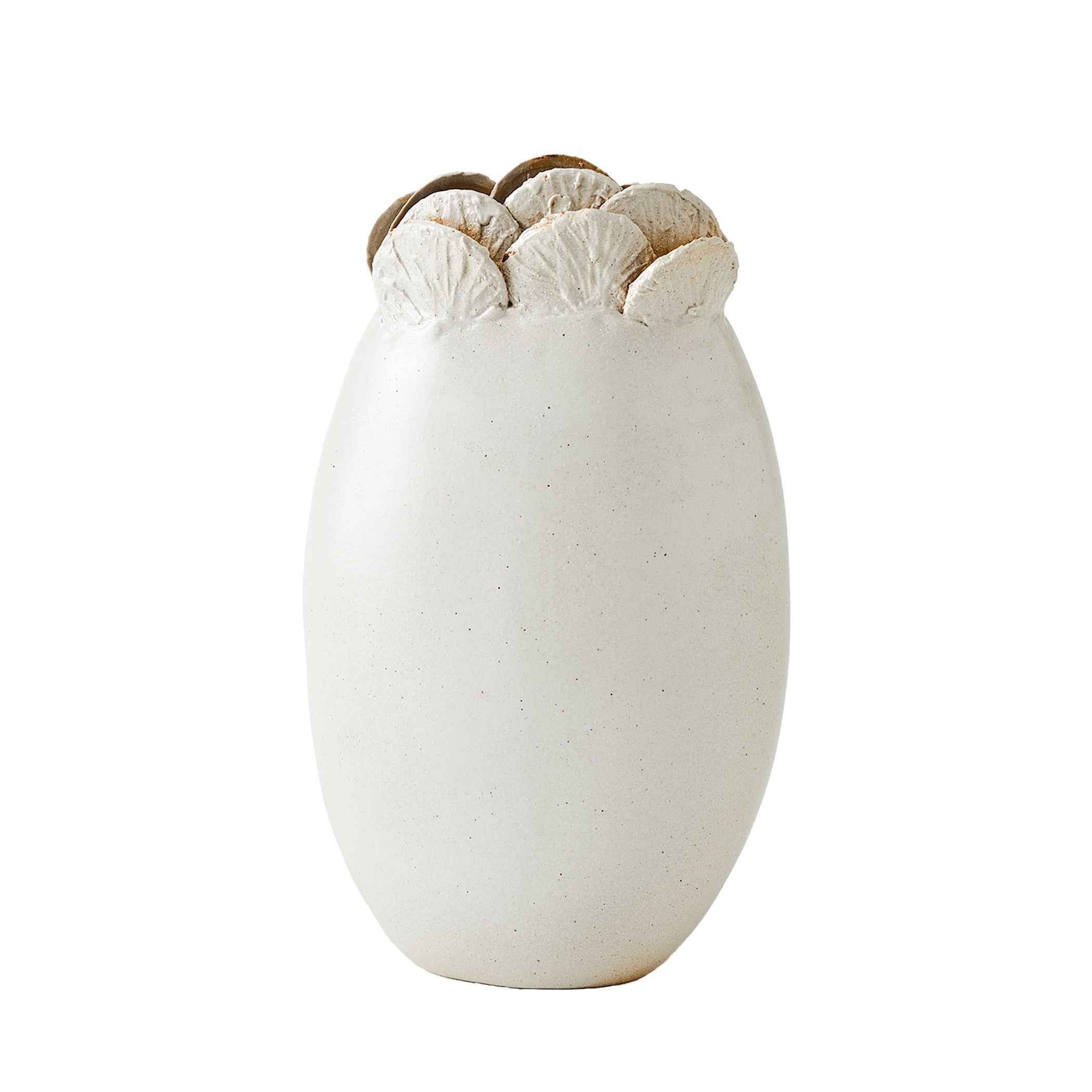 Global Views Sand Dollar Vase White