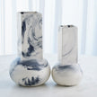 Global Views Crocus Vase Blue Marble