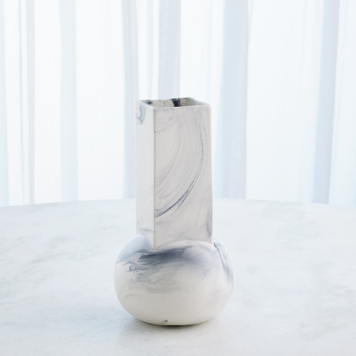 Global Views Crocus Vase Blue Marble