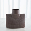 Global Views Ribbed Collar Vase Plum