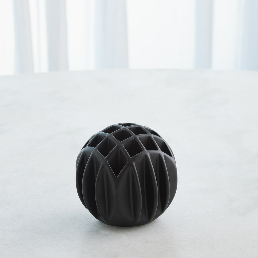 Global Views Bud Ball Vase Matte Black