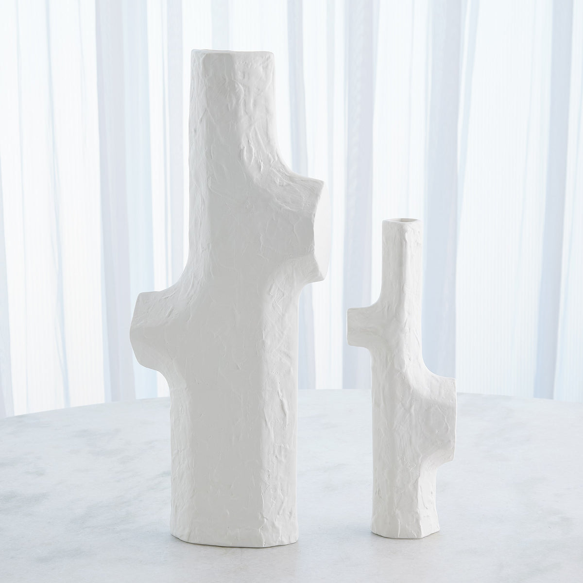 Global Views Tiered Trunk Vase Matte White