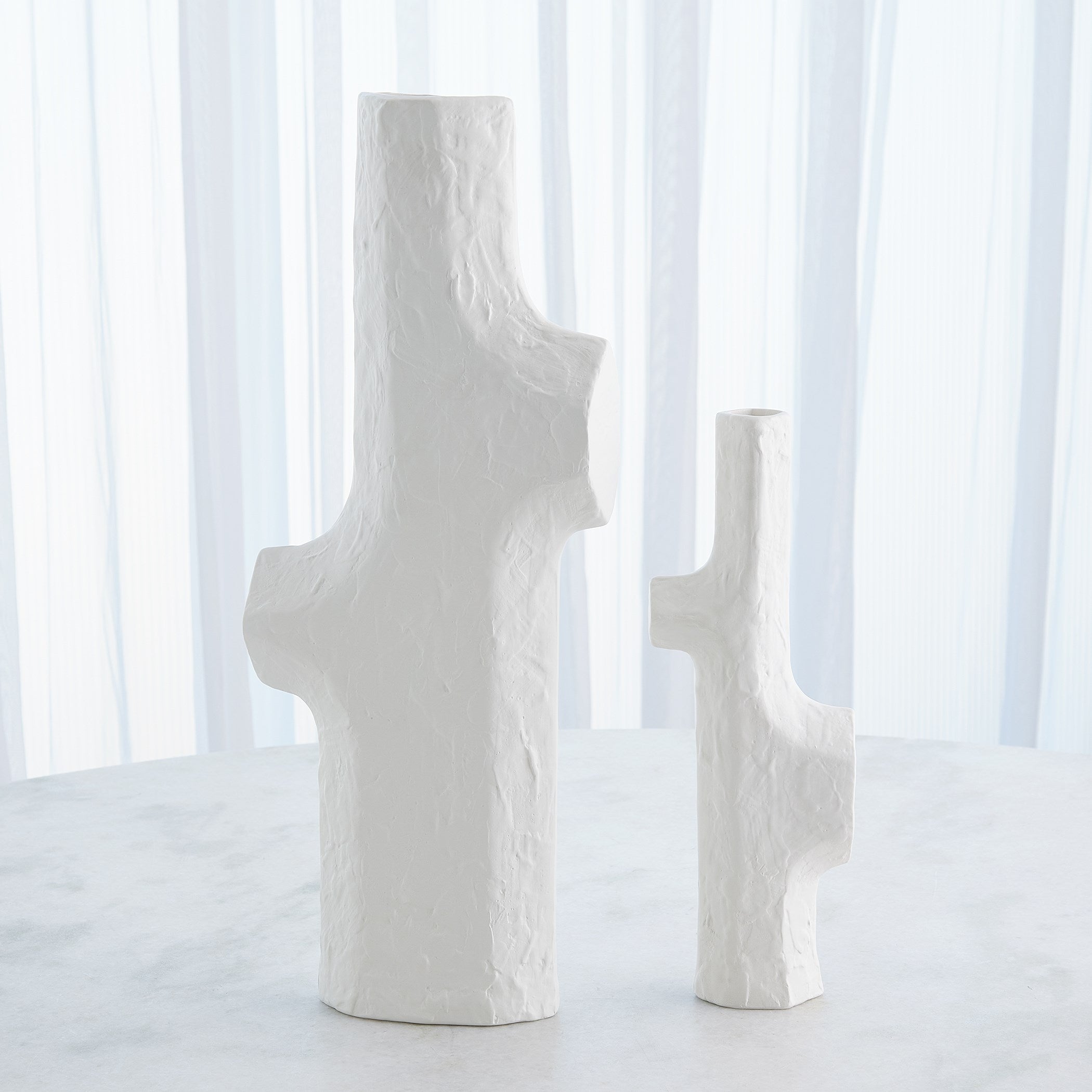 Global Views Tiered Trunk Vase Matte White