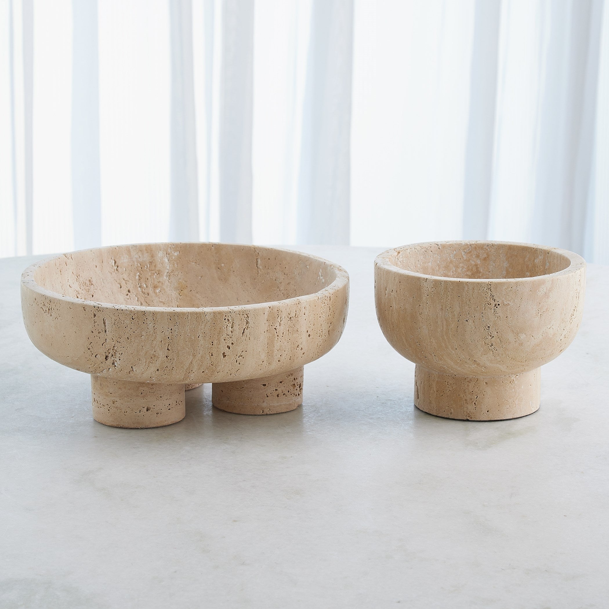 Global Views Priory Bowl Travertine
