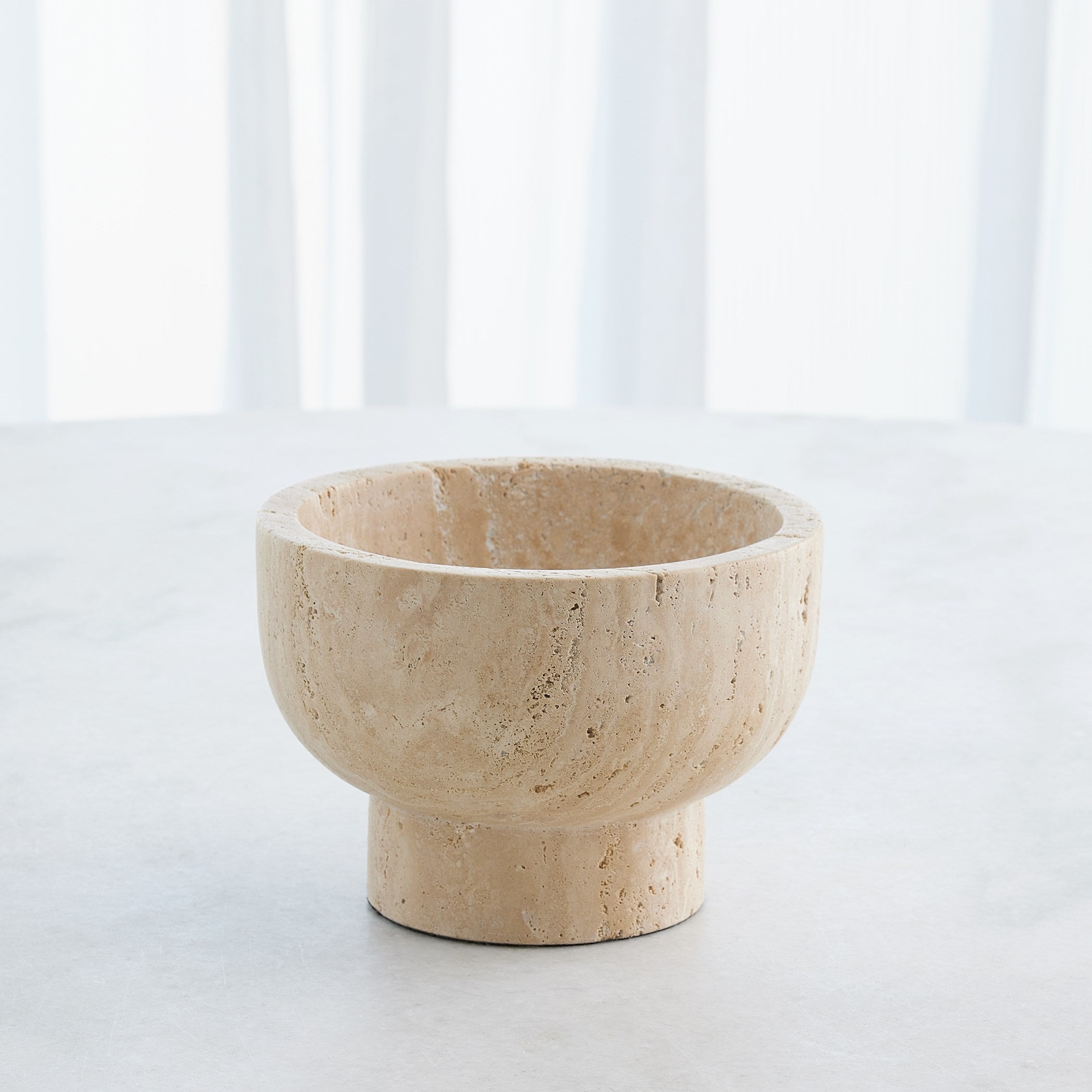 Global Views Priory Bowl Travertine