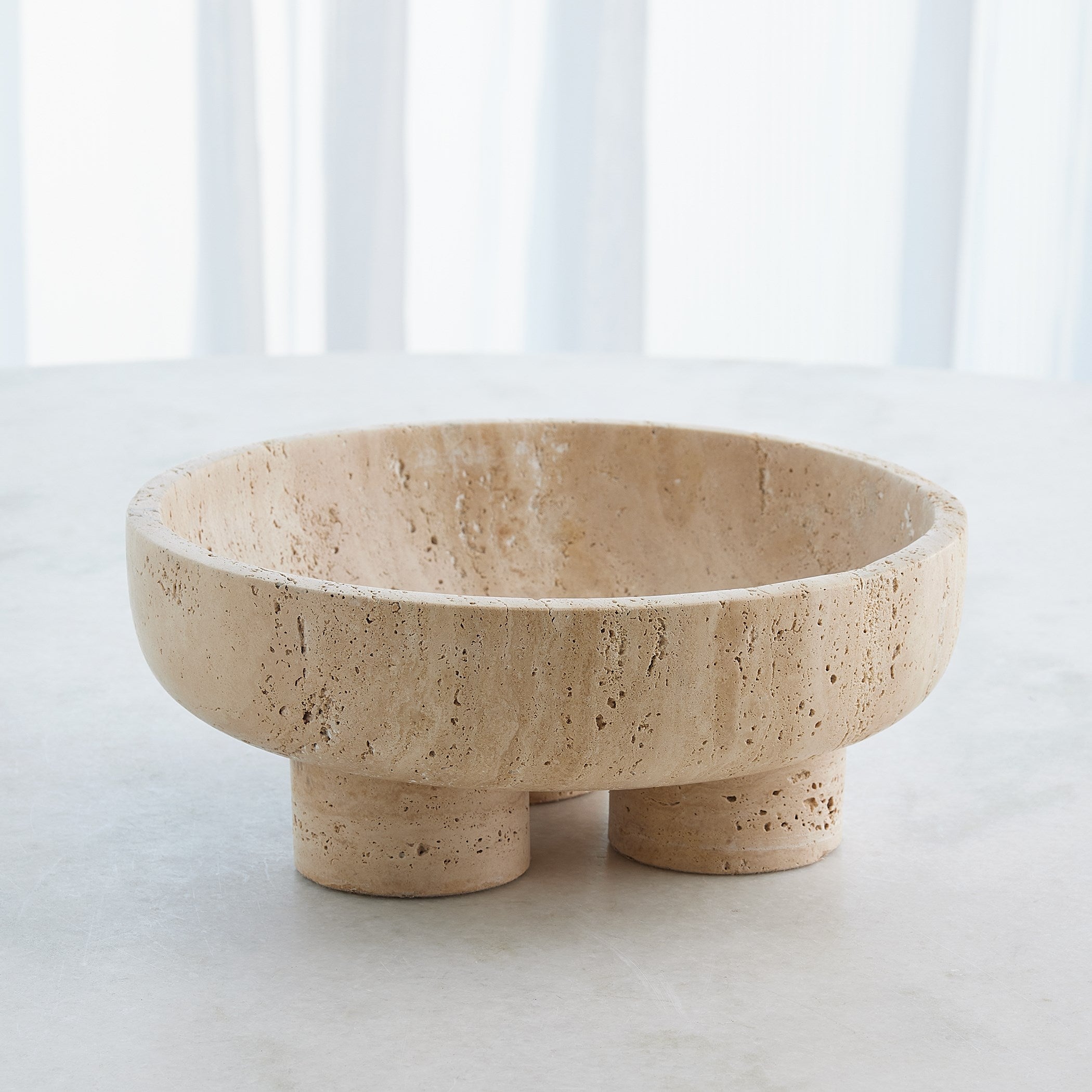 Global Views Priory Bowl Travertine