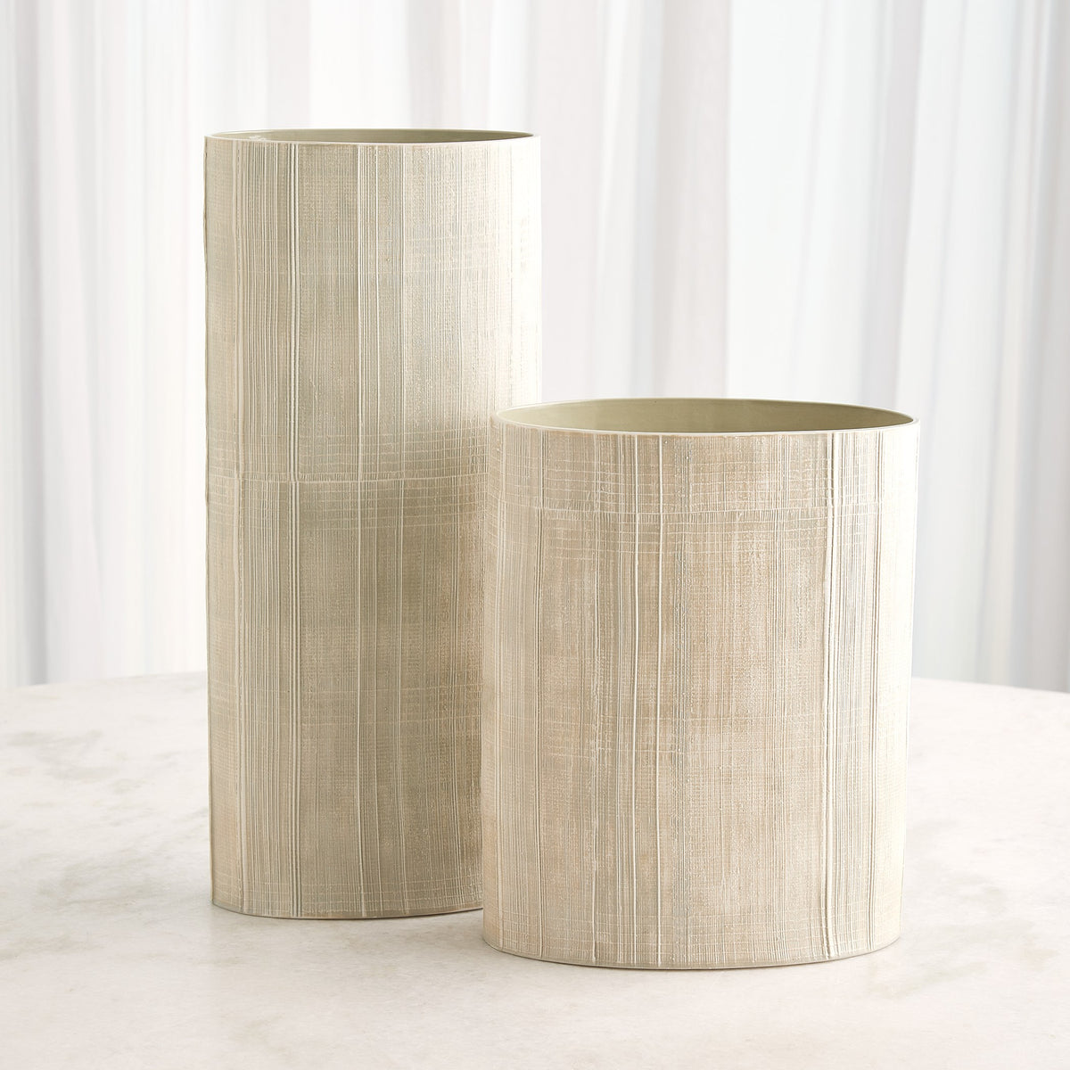 Global Views Cross Hatch Vase Celery