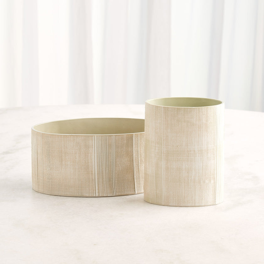 Global Views Cross Hatch Vase Celery