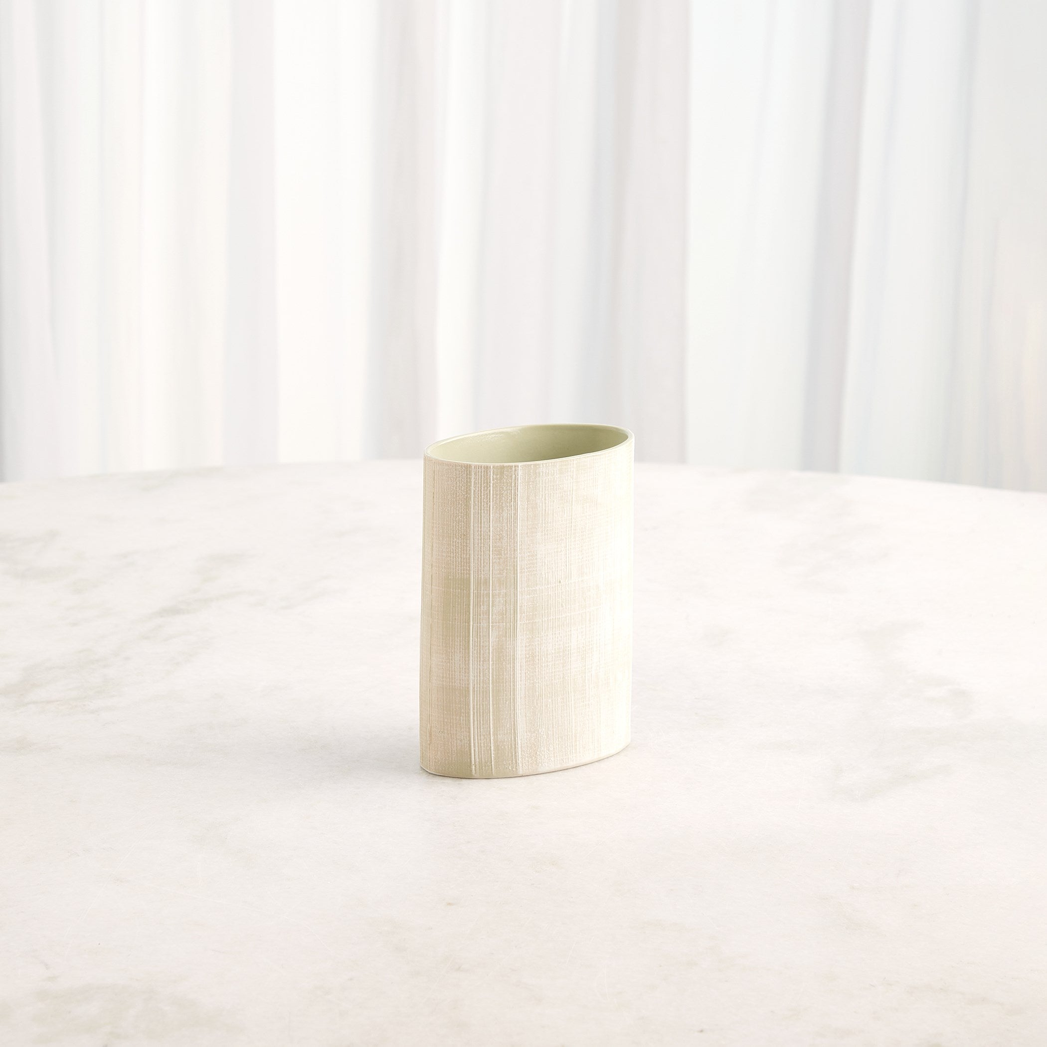 Global Views Cross Hatch Vase Celery