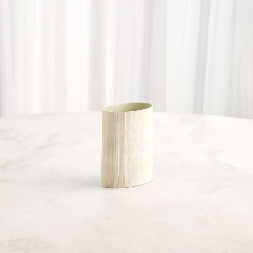 Global Views Cross Hatch Vase Celery
