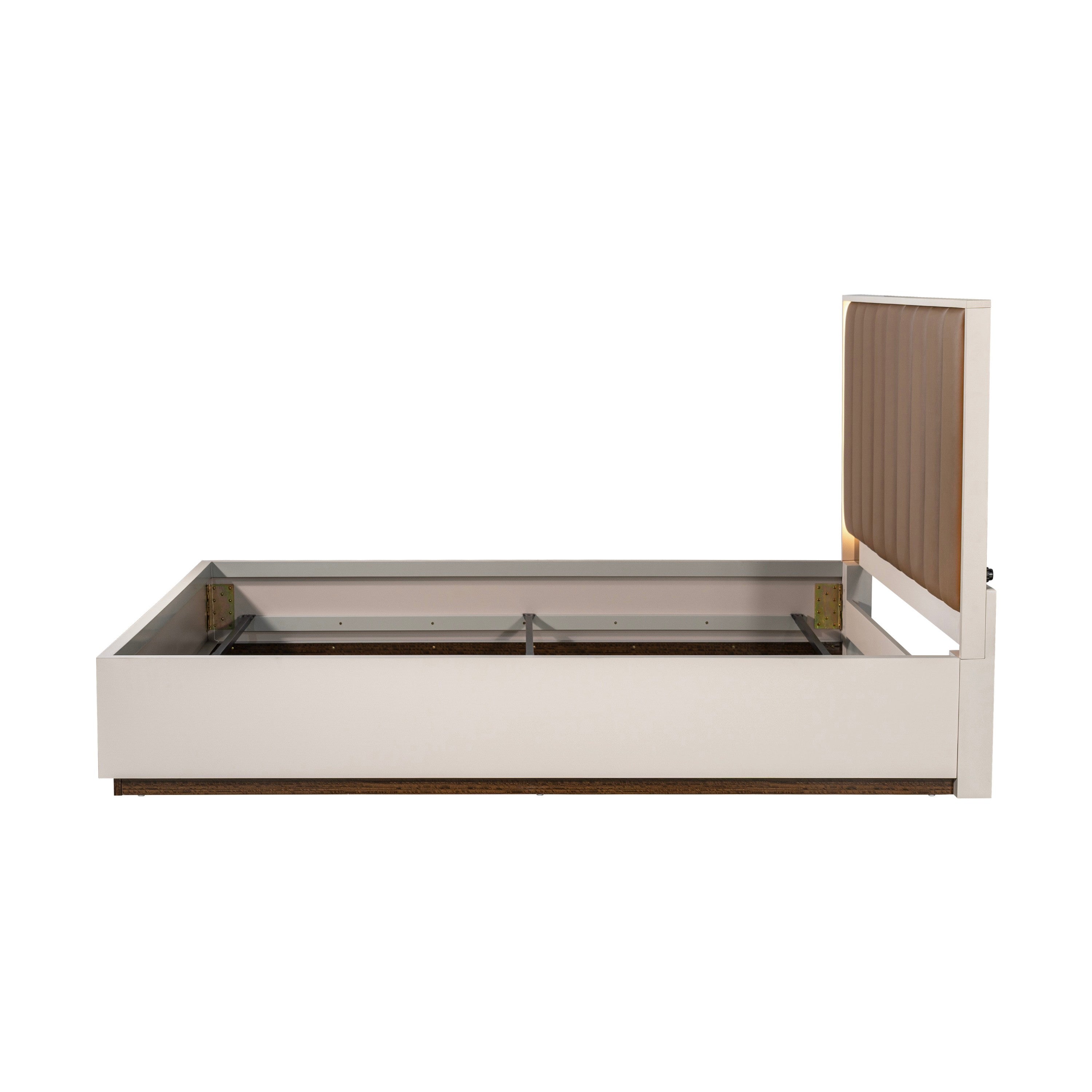 Michael Amini Pavira Eastern King Bed with LED Lights - Walnut