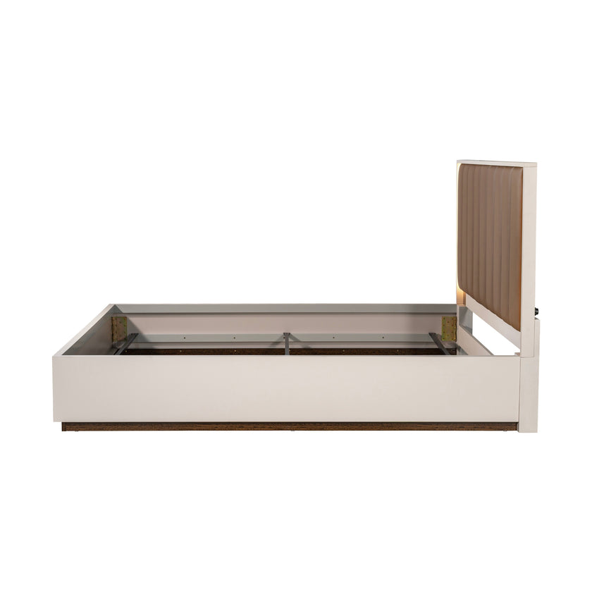 Michael Amini Pavira Eastern King Bed with LED Lights - Walnut