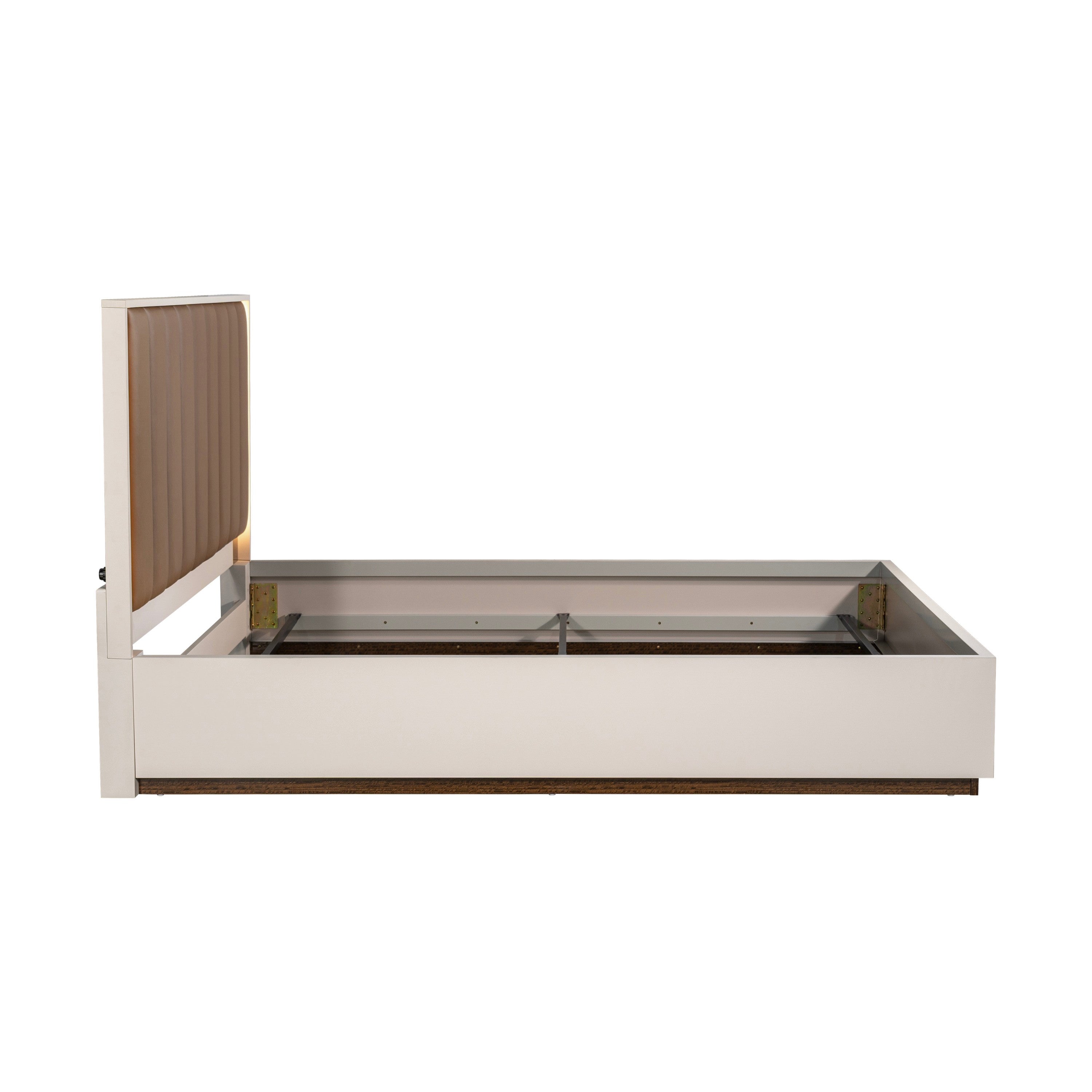 Michael Amini Pavira Eastern King Bed with LED Lights - Walnut