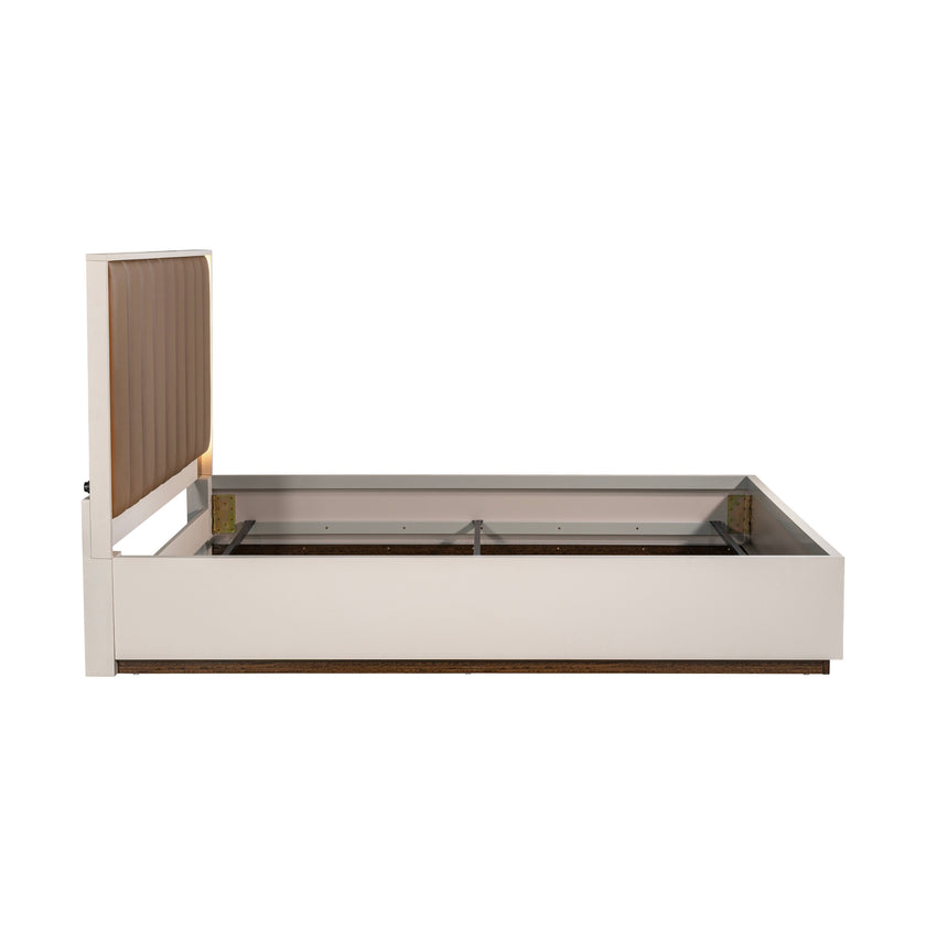 Michael Amini Pavira Eastern King Bed with LED Lights - Walnut