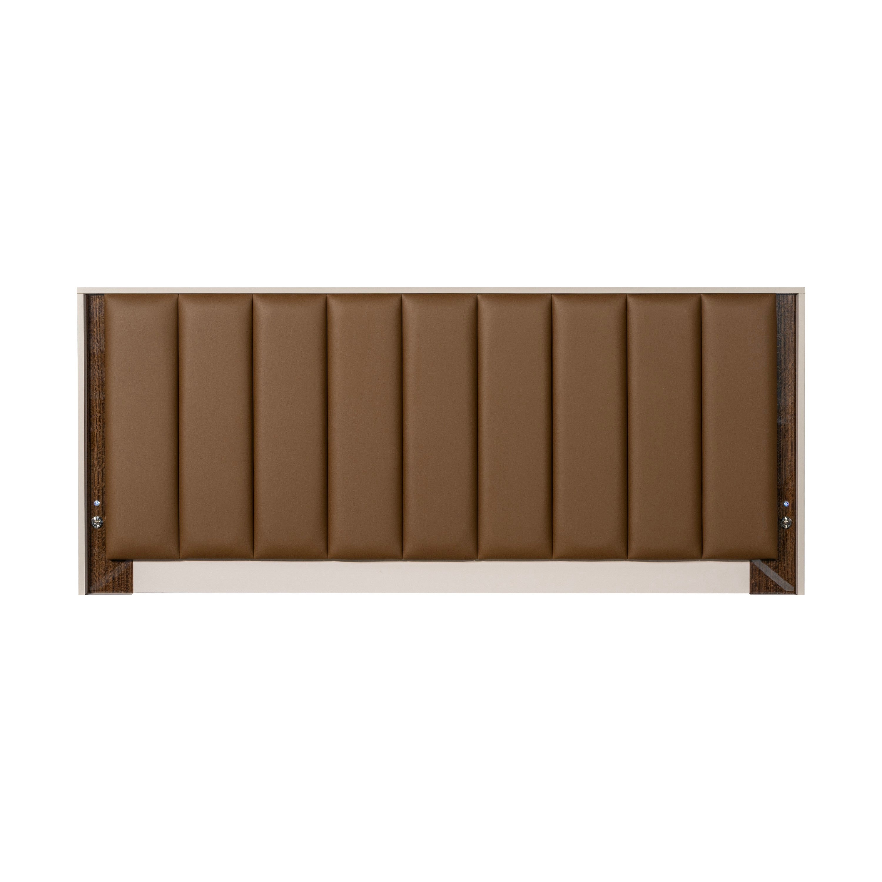 Michael Amini Pavira Eastern King Bed with LED Lights - Walnut