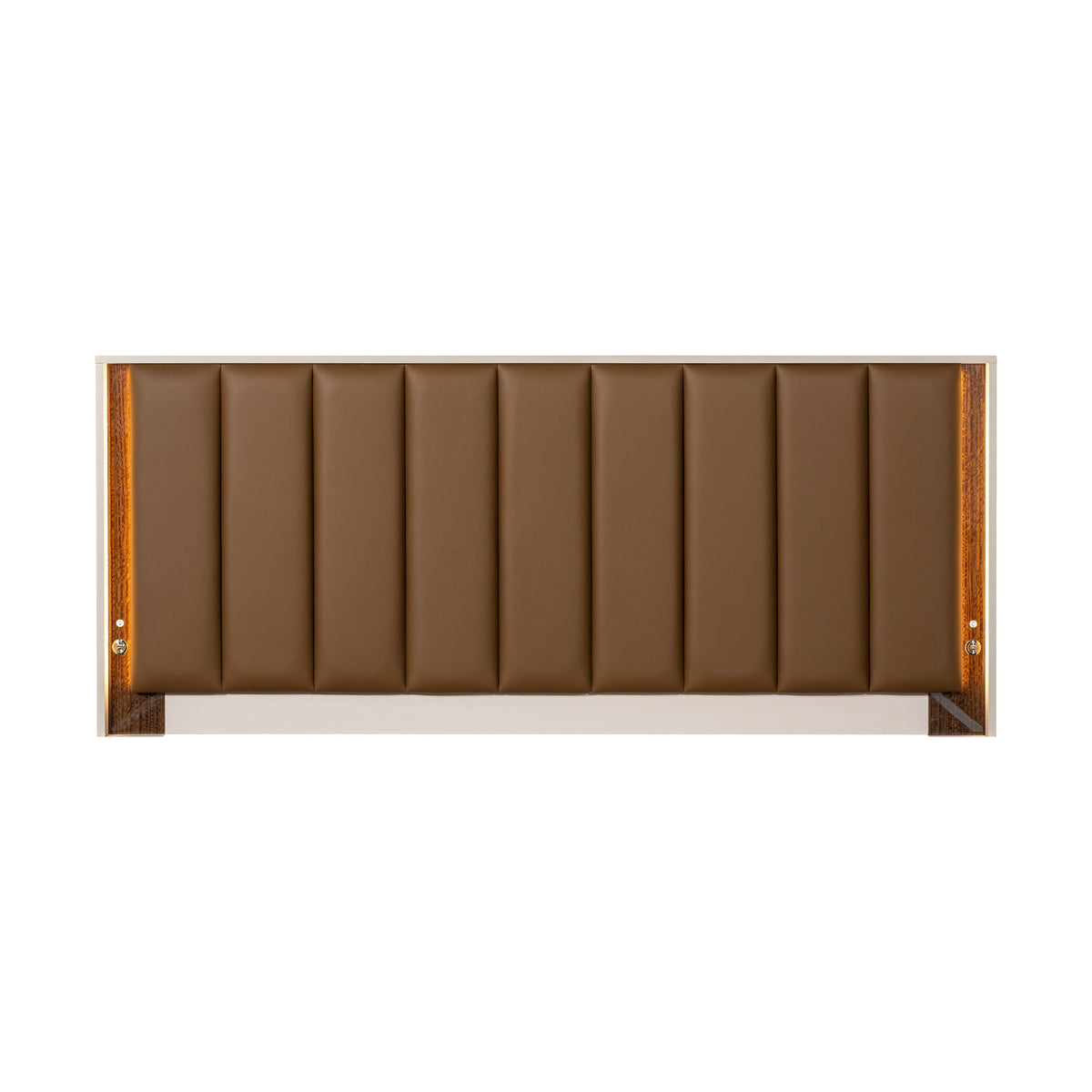 Michael Amini Pavira Eastern King Bed with LED Lights - Walnut