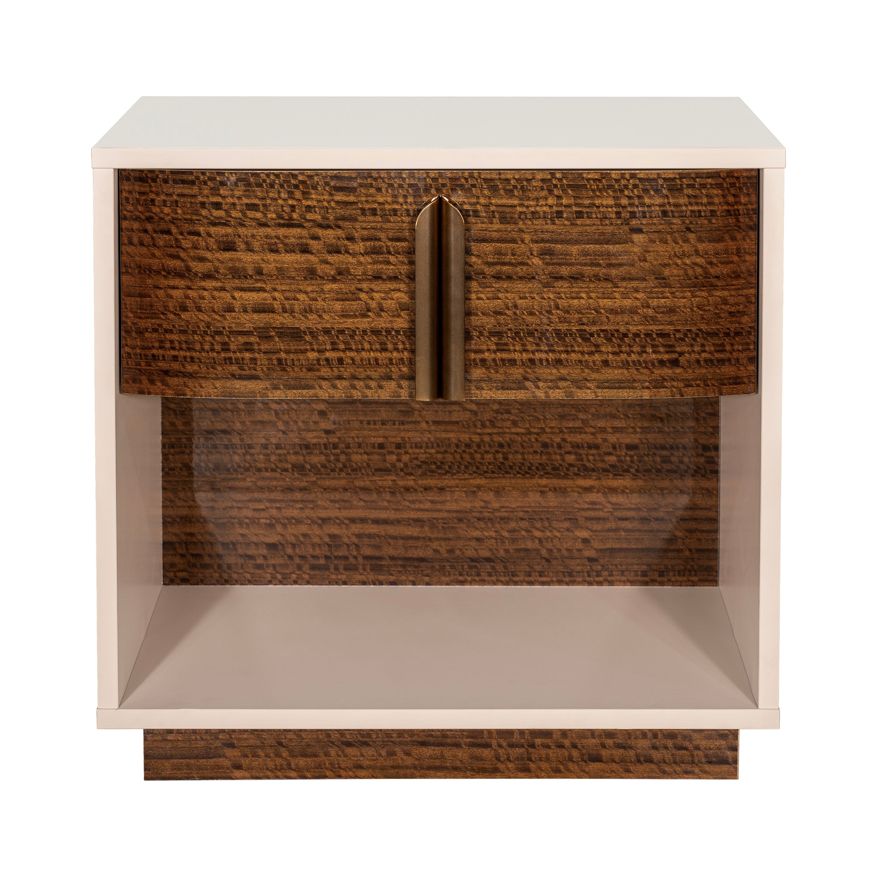 Michael Amini Pavira 1-Drawer Nightstand with LED Lights - Walnut