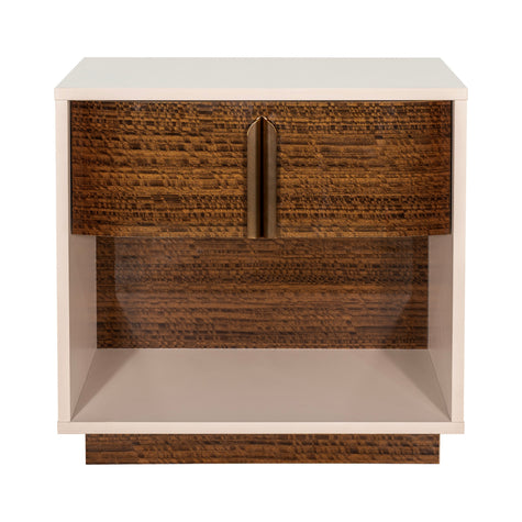 Michael Amini Pavira 1-Drawer Nightstand with LED Lights - Walnut