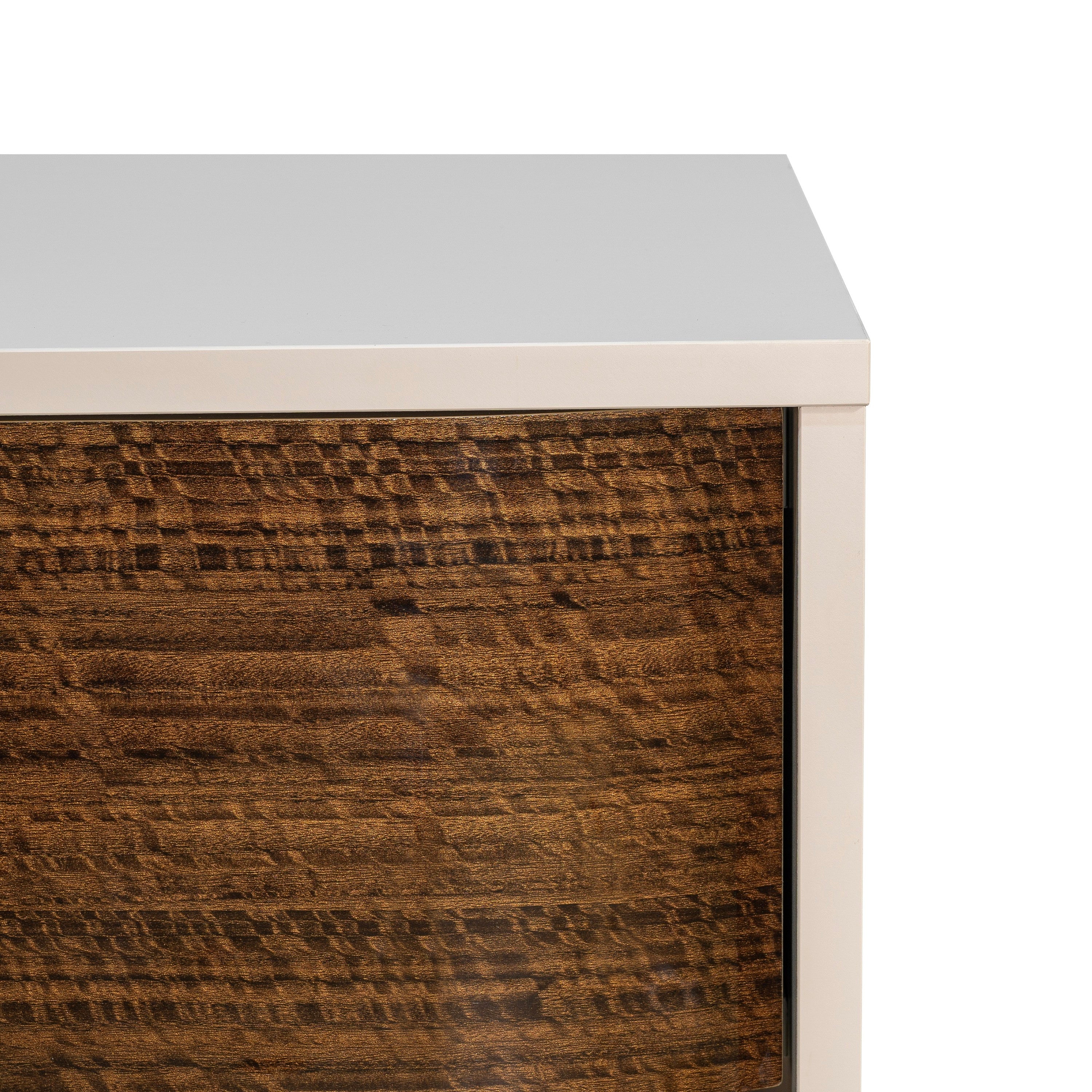 Michael Amini Pavira 1-Drawer Nightstand with LED Lights - Walnut