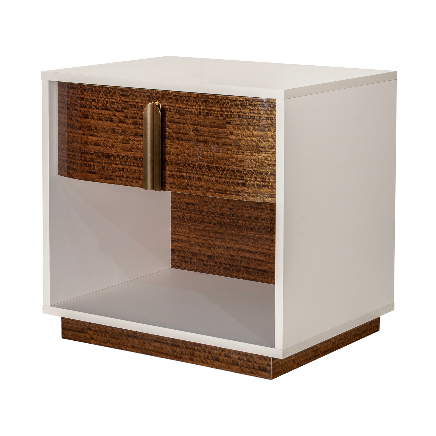 Michael Amini Pavira 1-Drawer Nightstand with LED Lights - Walnut