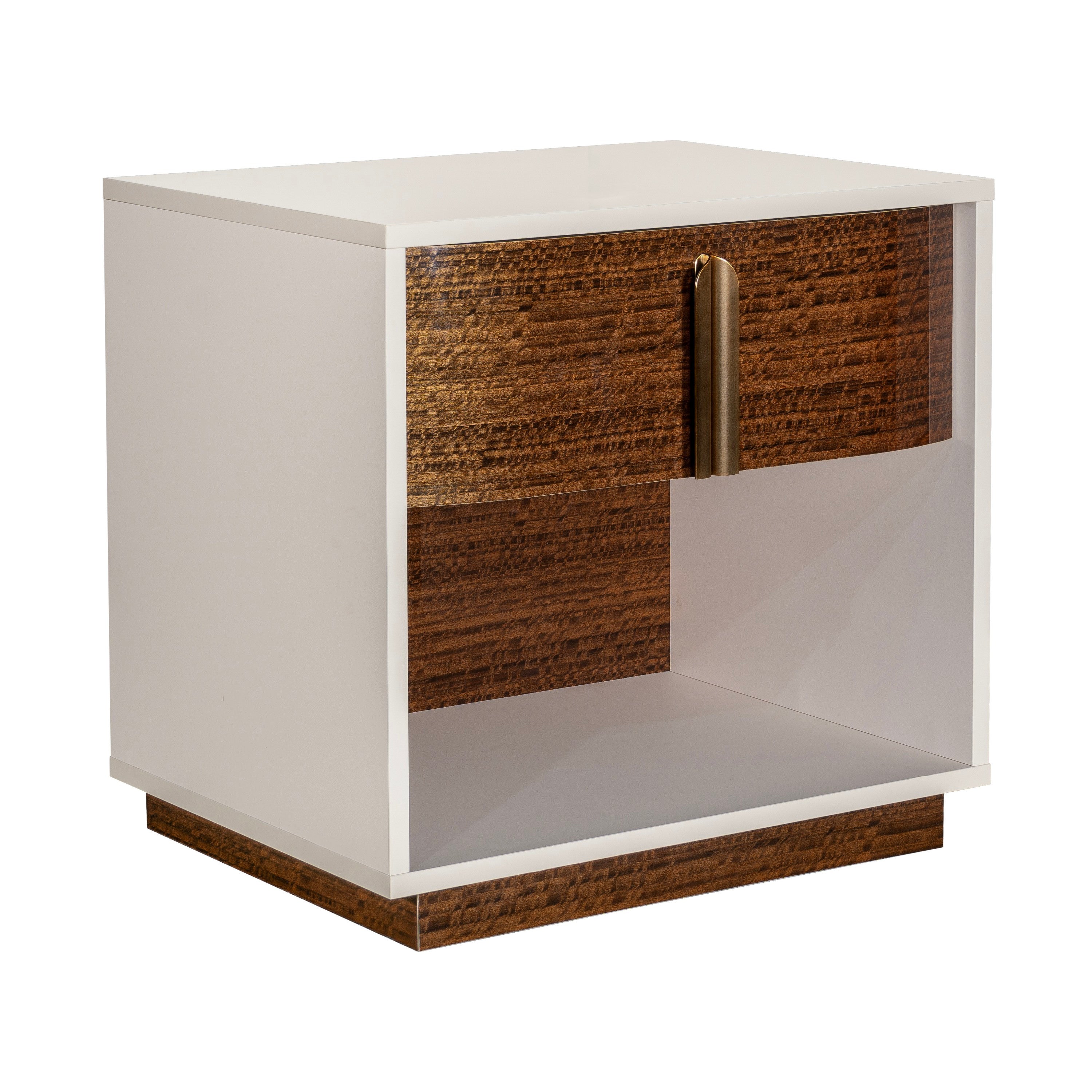 Michael Amini Pavira 1-Drawer Nightstand with LED Lights - Walnut
