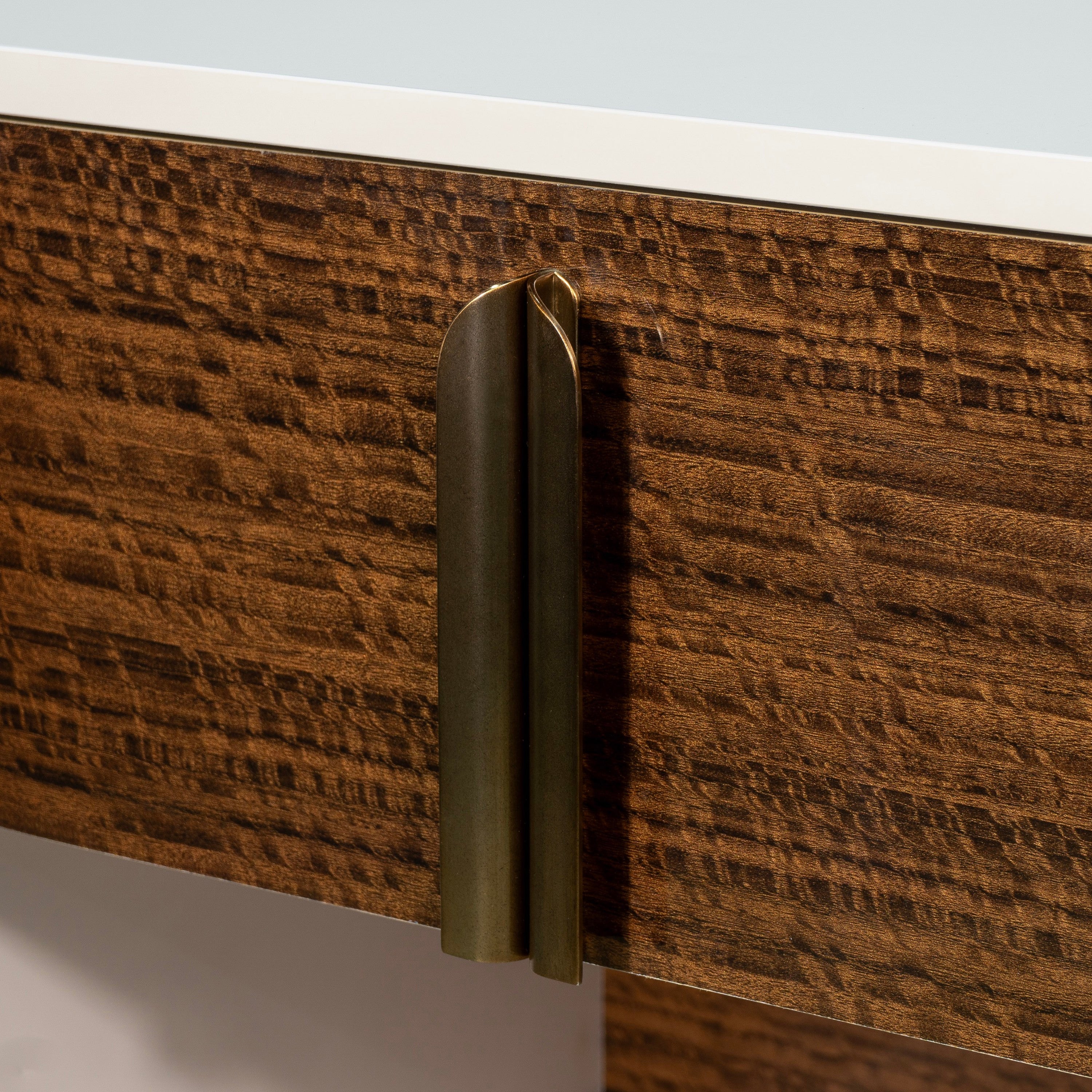 Michael Amini Pavira 1-Drawer Nightstand with LED Lights - Walnut