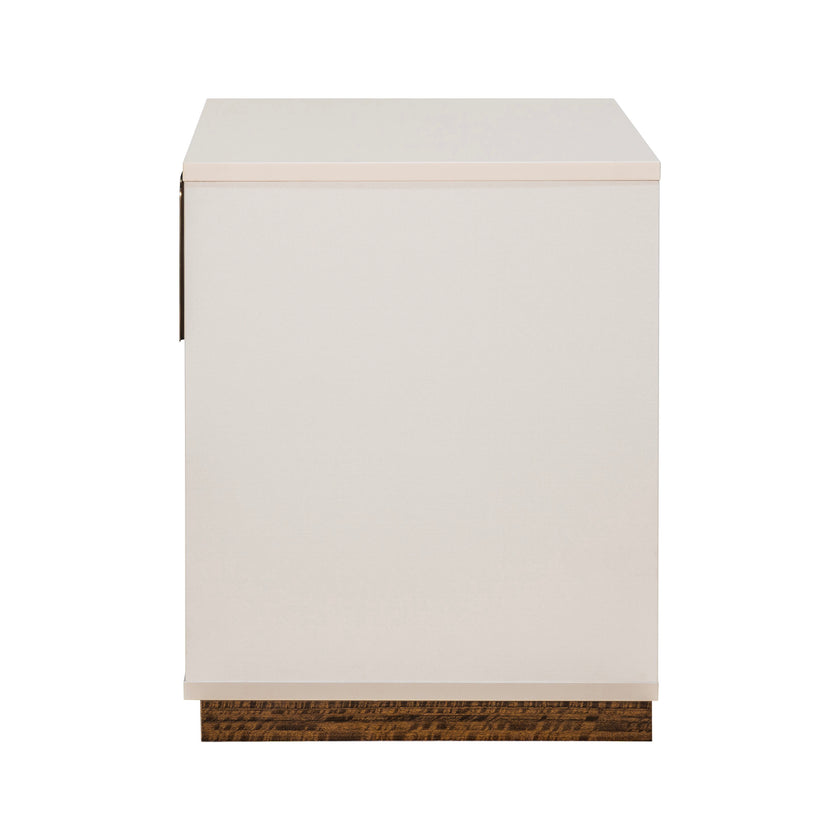 Michael Amini Pavira 1-Drawer Nightstand with LED Lights - Walnut