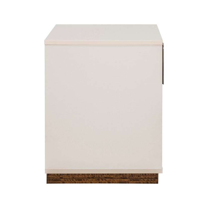 Michael Amini Pavira 1-Drawer Nightstand with LED Lights - Walnut