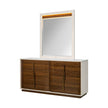 Michael Amini Pavira Dresser with Mirror - Walnut