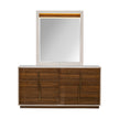 Michael Amini Pavira Dresser with Mirror - Walnut