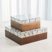 Global Views Eggshell Box Antique Gold Leaf