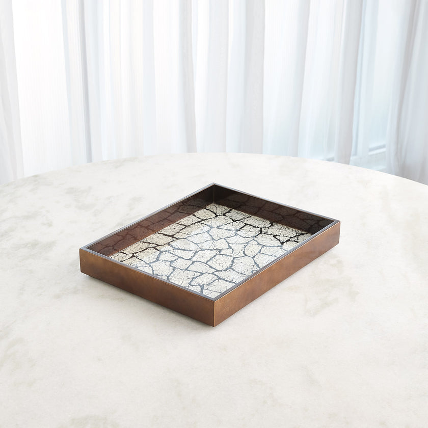 Global Views Eggshell Tray Antique Gold Leaf