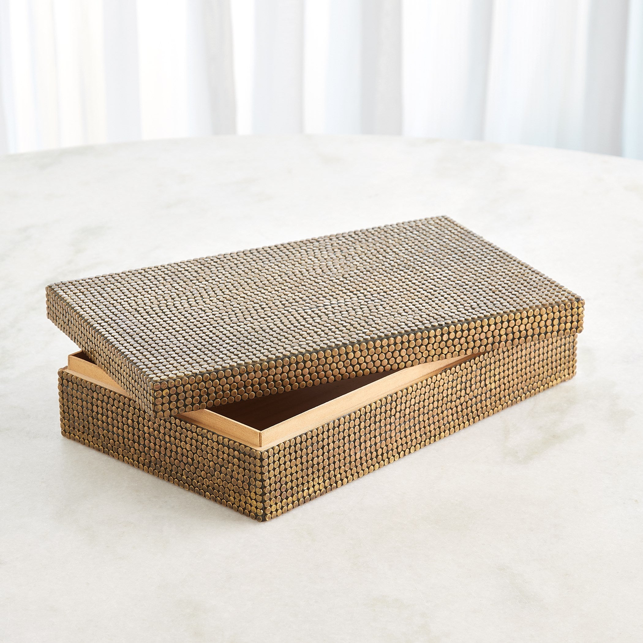 Global Views Lames Boxes and Trays Aged Brass