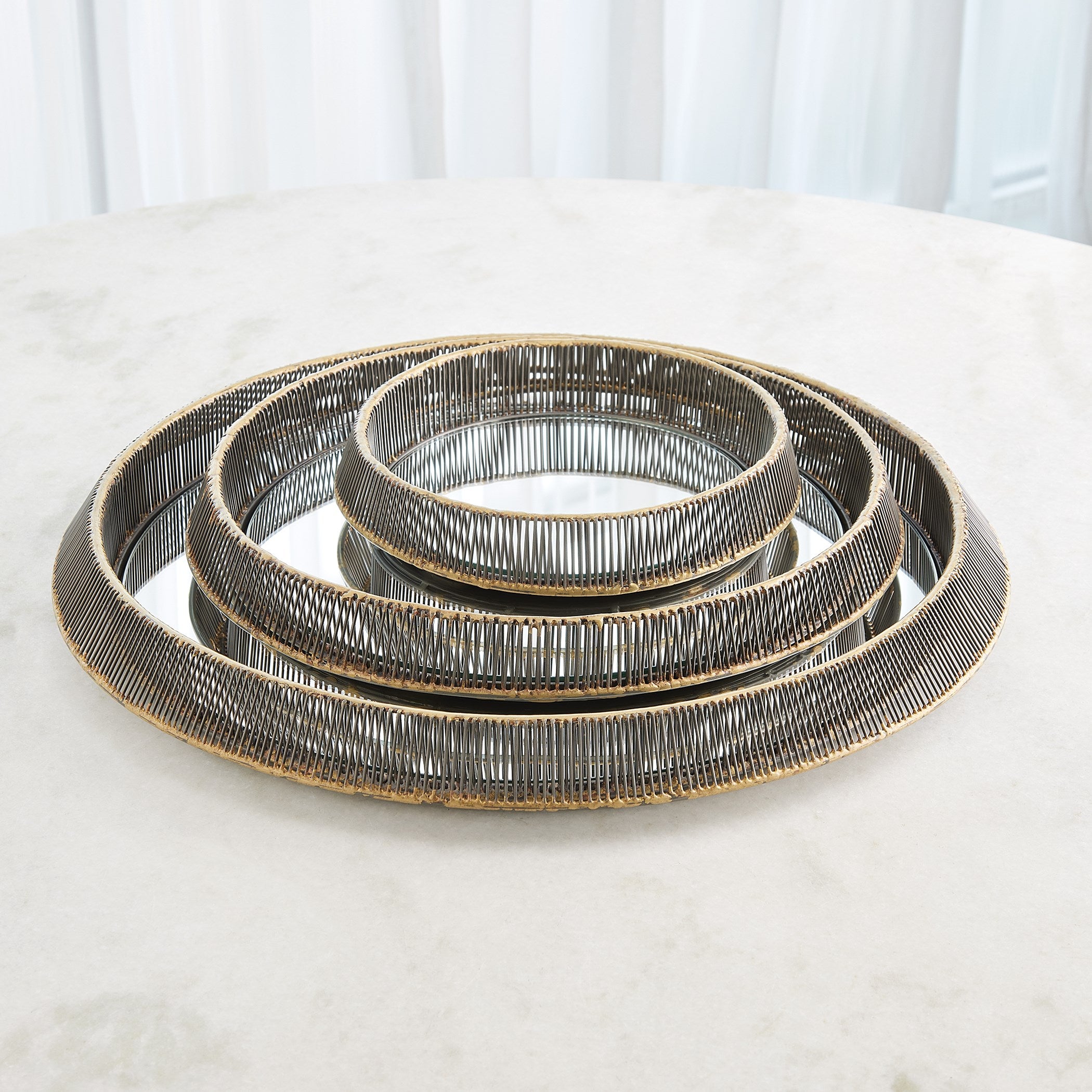 Global Views Whipped Wire Tray/Mirror