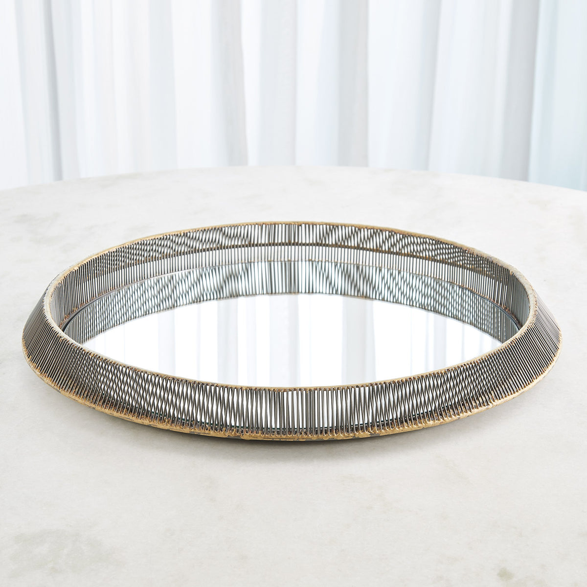 Global Views Whipped Wire Tray/Mirror